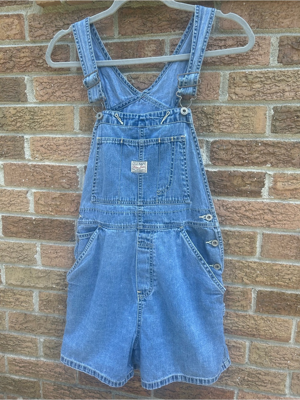 Old Navy Light Blue Denim Short Overalls size small - Picture 5 of 13